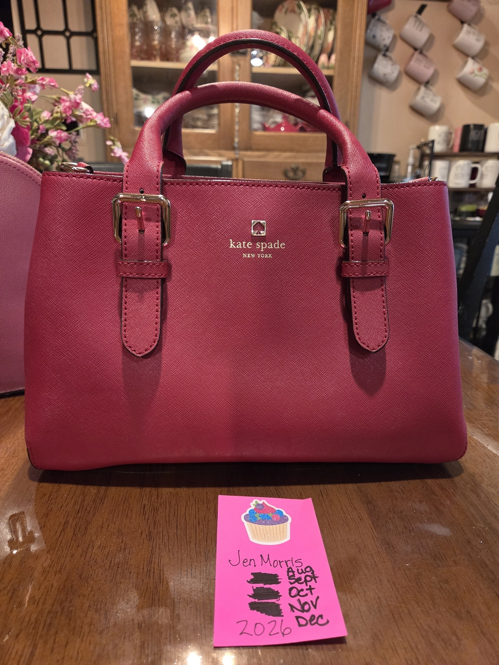 kate spade New York Red Saffiano Leather Satchel